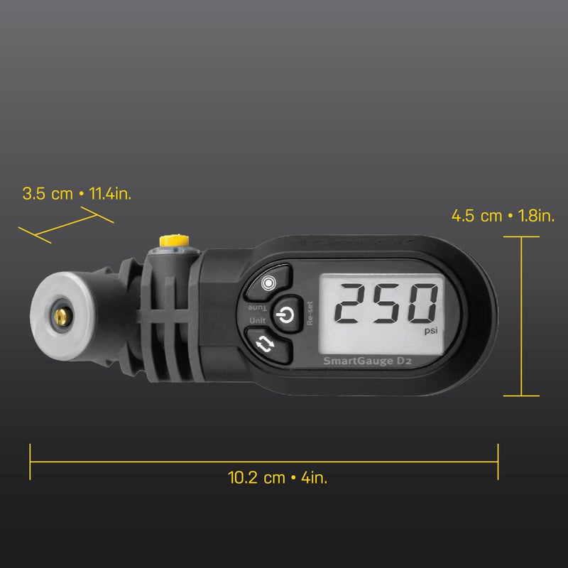 Topeak SmartGauge D2 Digital Tire Pressure Gauge â€“ Presta/Schrader Compatible, 250 Psi/17 Bar, Precision Air Pressure Reader with LCD Display for Bikes, Motorcycles & Sports Equipment - Image 4